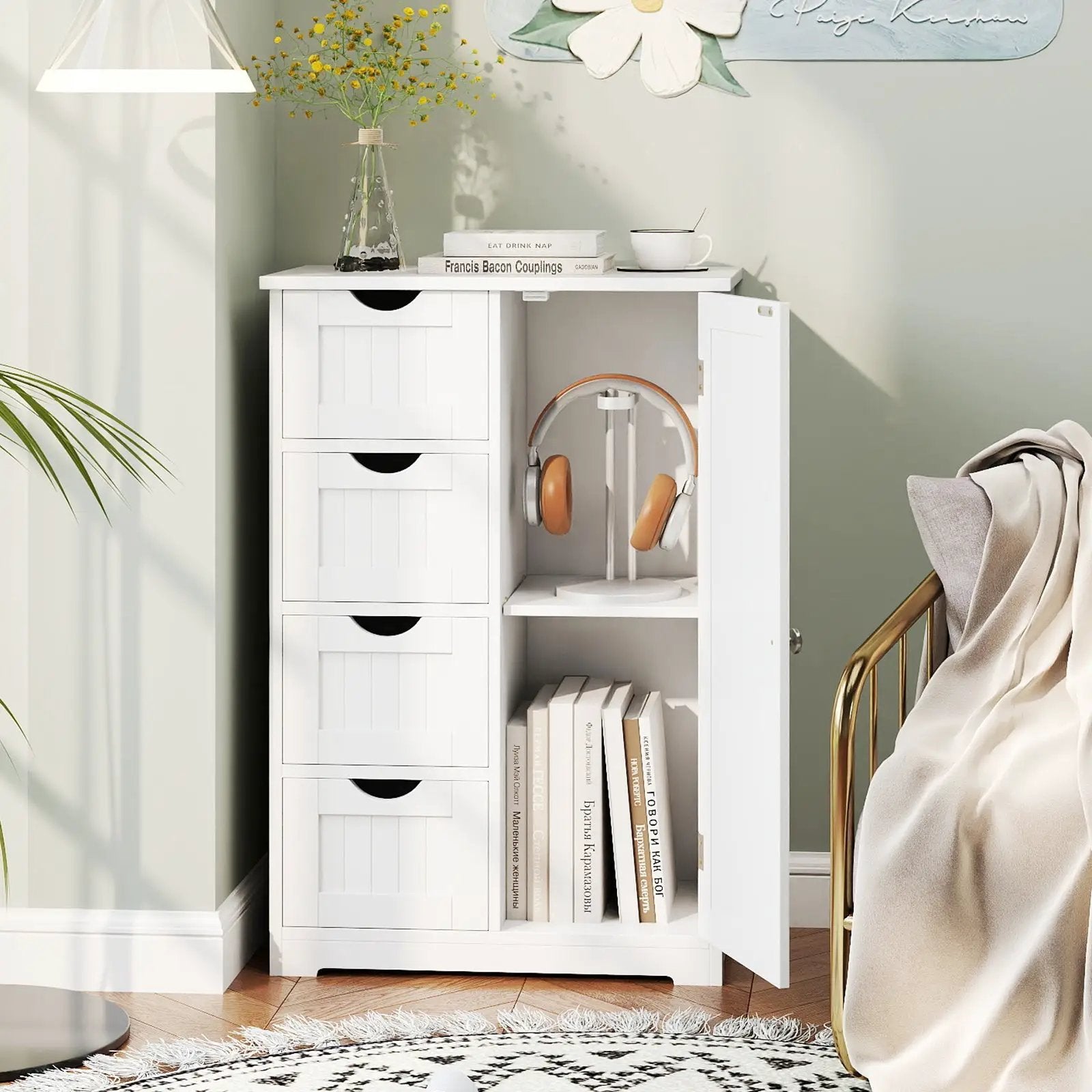 Costway 72 Inches Free Standing Tall Floor Bathroom Storage Cabinet by DirectDeals