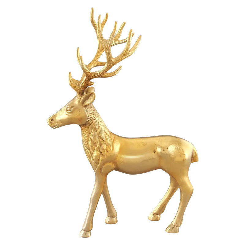 Standing Reindeer Statue Aluminum Deer Sculpture for Indoors Christmas Decor by DirectDeals