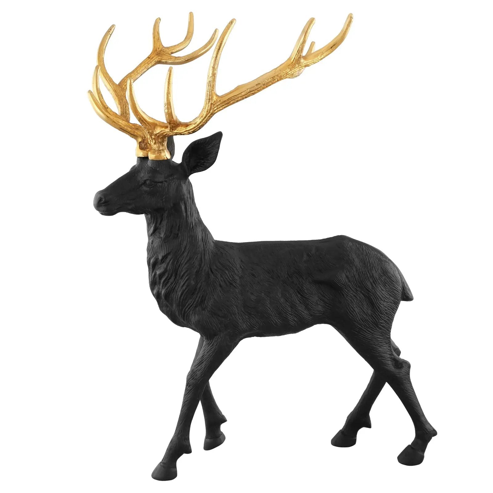 Standing Reindeer Statue Aluminum Deer Sculpture for Indoors Christmas Decor by DirectDeals