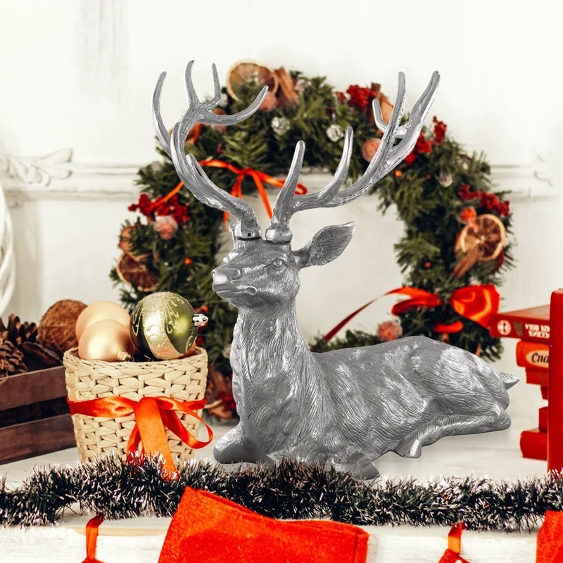 Standing Reindeer Statue Aluminum Deer Sculpture for Indoors Christmas Decor by DirectDeals