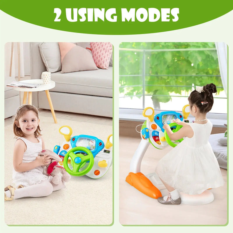 Kids Steering Wheel Pretend Play Toy Set with Lights and Sounds by DirectDeals