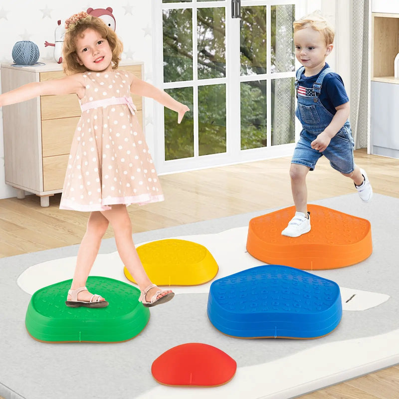 Stepping Stones for Kids 5 PCS Non-Slip Balance Stones with Storage Bag by DirectDeals