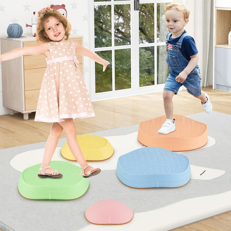 Stepping Stones for Kids 5 PCS Non-Slip Balance Stones with Storage Bag by DirectDeals