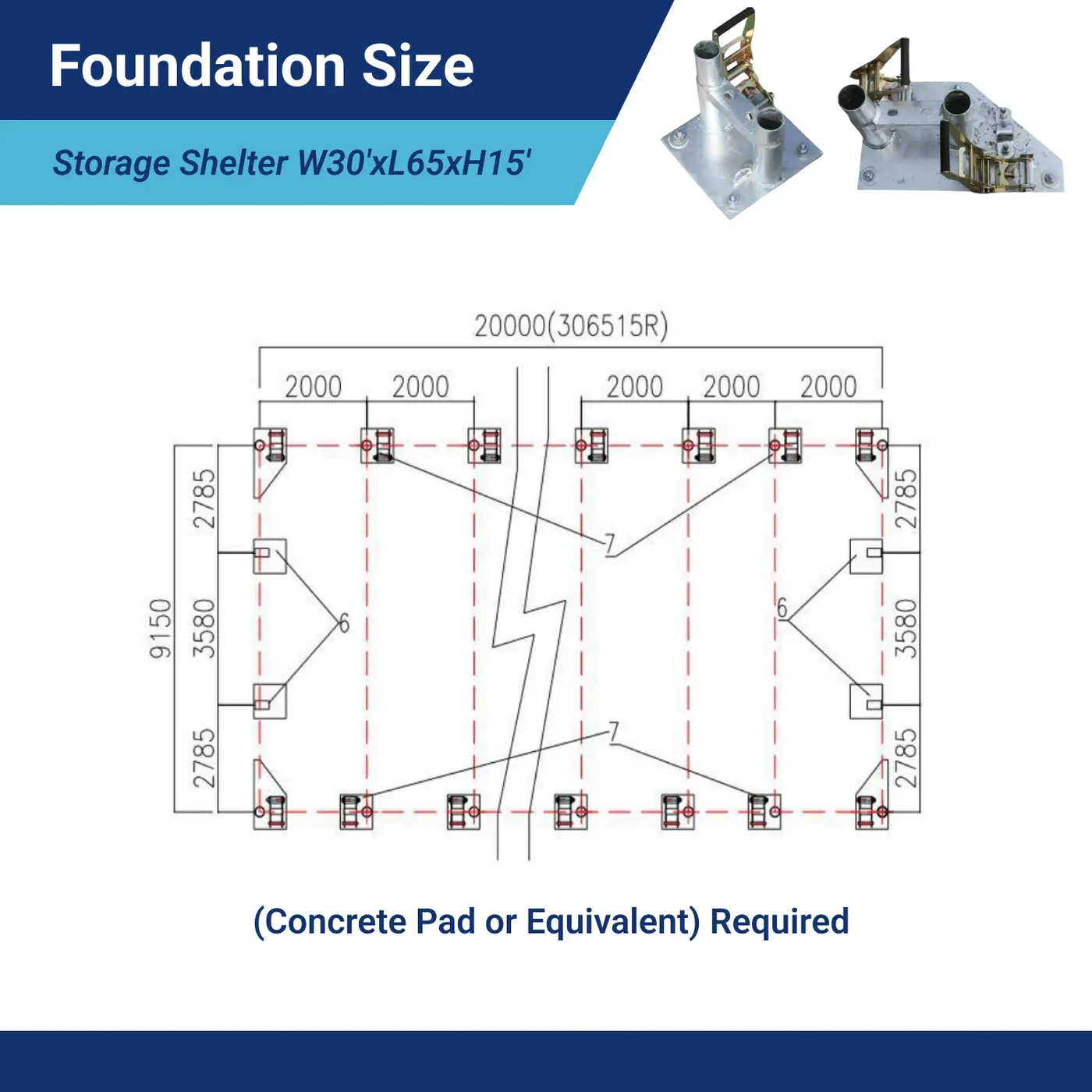 W30'xL65'xH15' Single Truss Arch Storage Shelter by Chery Industrial