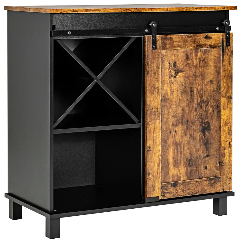 Industrial Storage Cabinet with Sliding Barn Door-Rustic Brown by DirectDeals