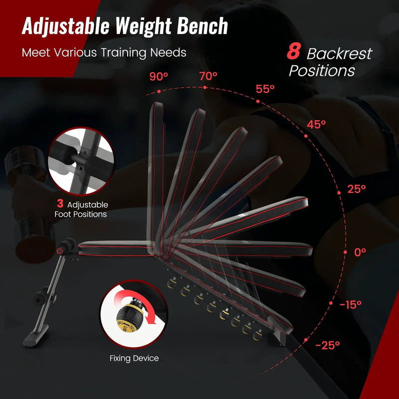 Adjustable Weight Bench Strength Training Bench for Full Body Workout by DirectDeals