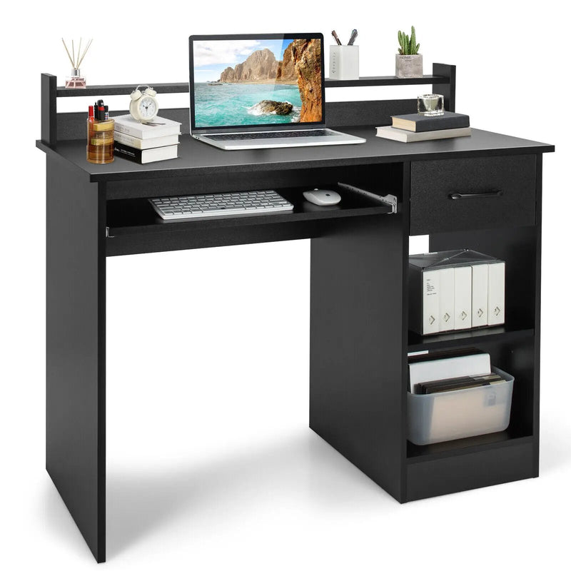 Study Laptop Table with Drawer and Keyboard Tray by DirectDeals