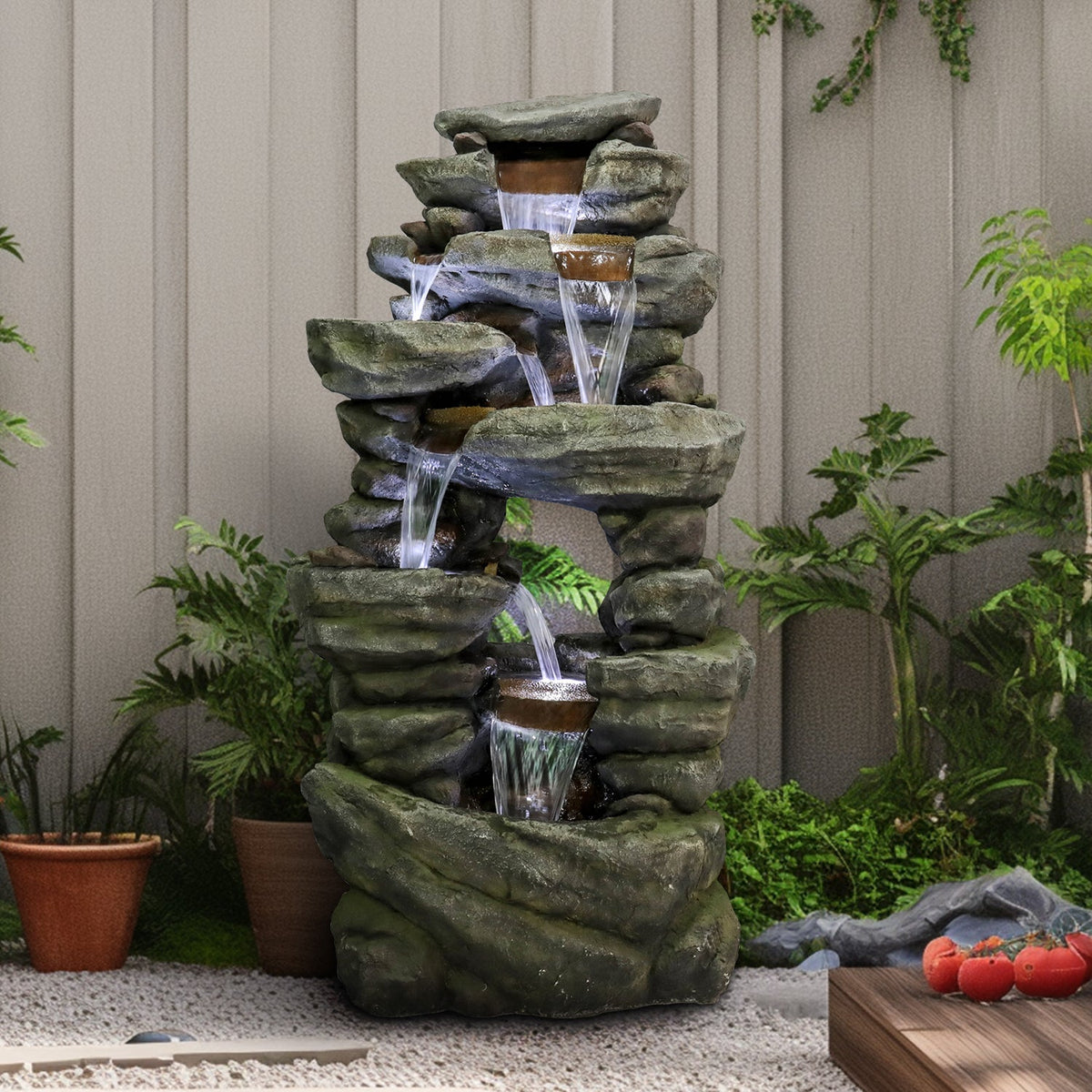 Resin Rock Waterfall Fountain Large 60 Inch 7 Tier, photo 4 of 13