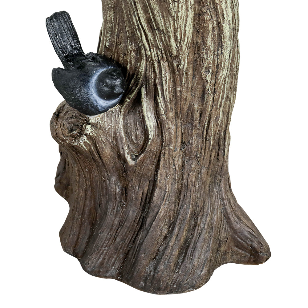 Concrete Tree Stump Bird Bath Log and Knot 23 Inch, detail