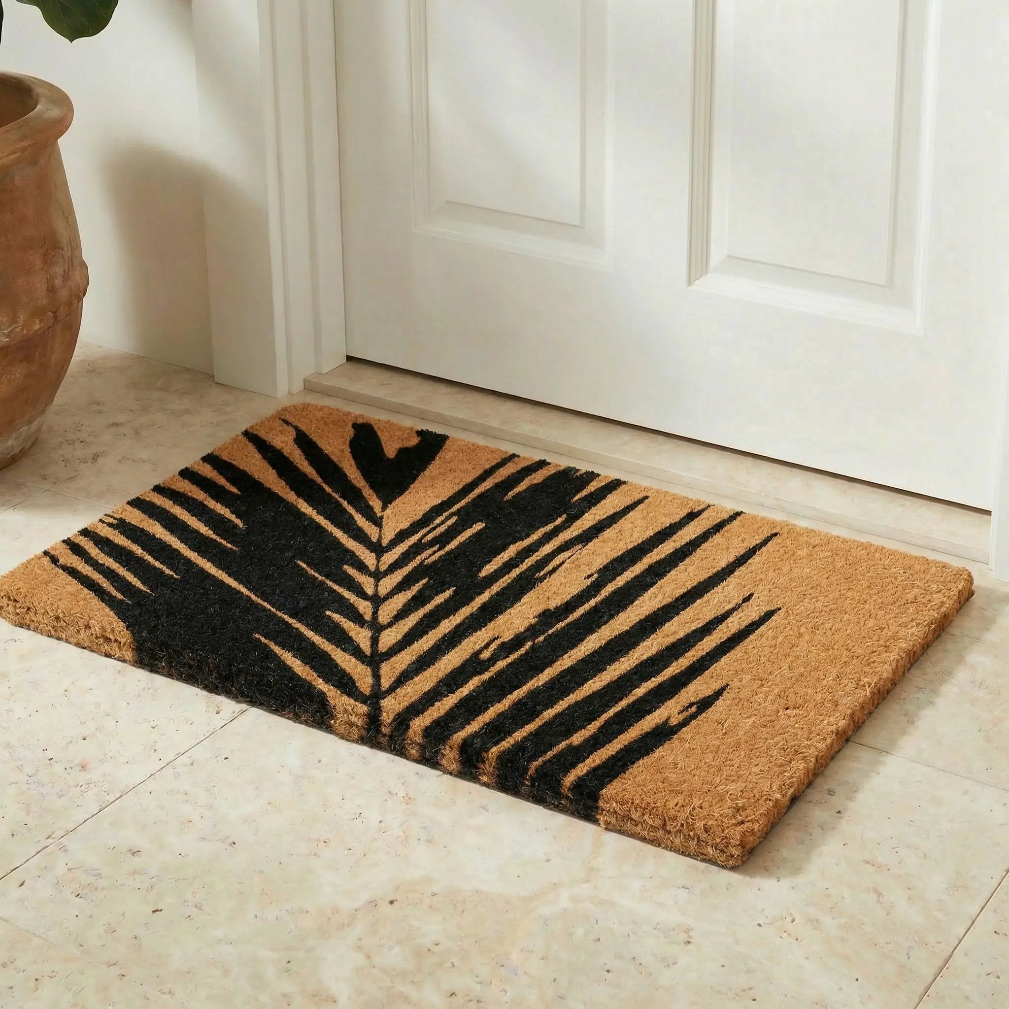 Summertime Palm Leaf Coir Doormat by Fab Habitat