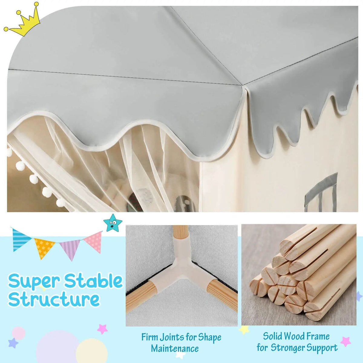 Kids Large Play Castle Fairy Tent with Mat by DirectDeals