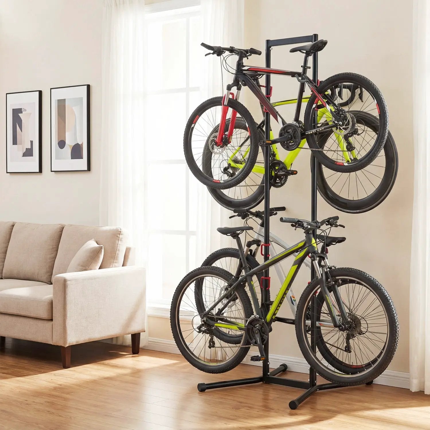 4-Bike Vertical Storage Rack with Adjustable Arms by DirectDeals