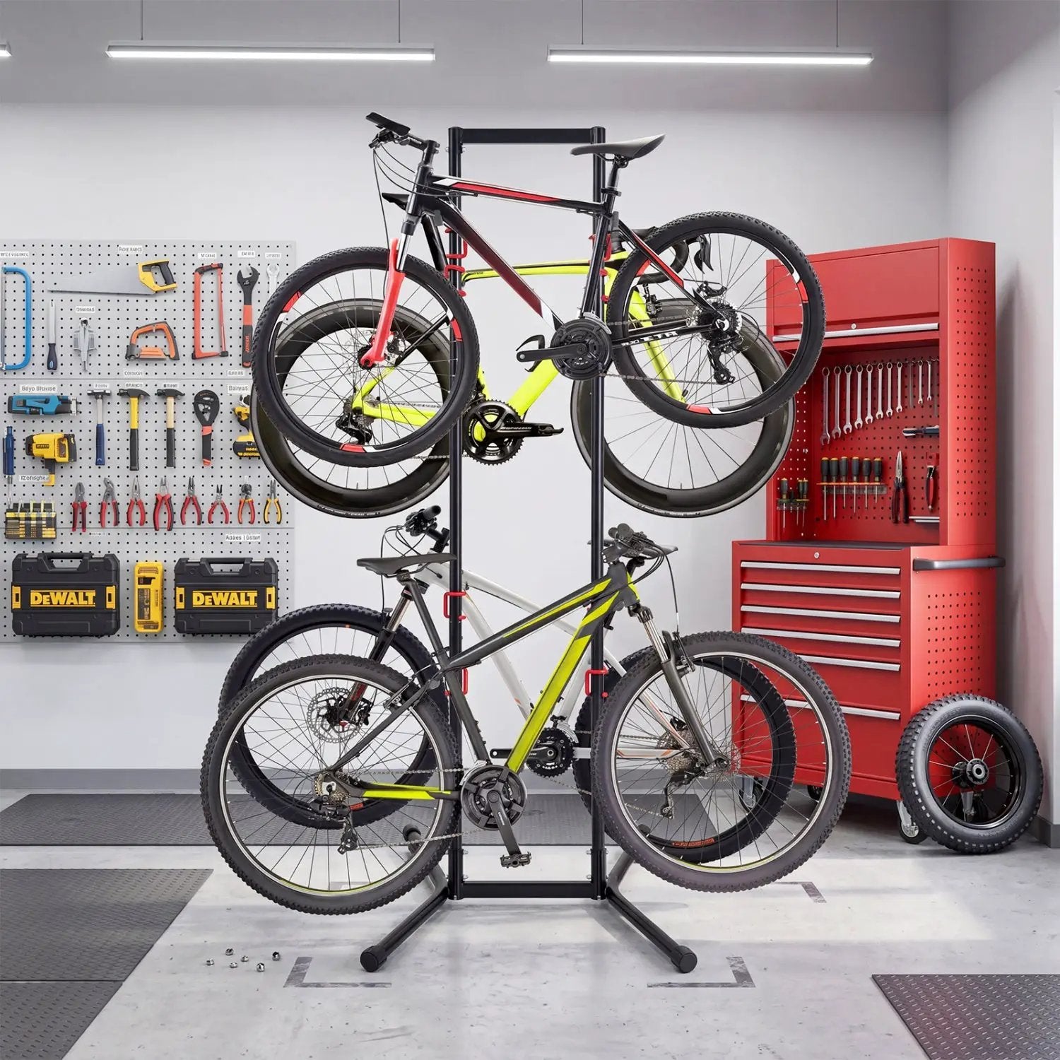 4-Bike Vertical Storage Rack with Adjustable Arms by DirectDeals