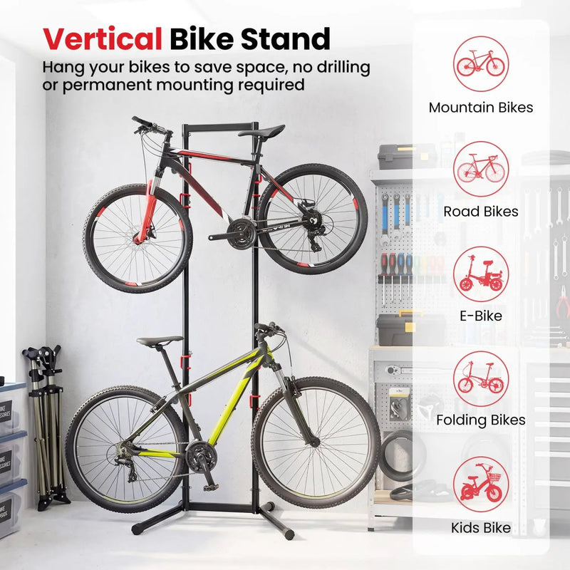 4-Bike Vertical Storage Rack with Adjustable Arms by DirectDeals