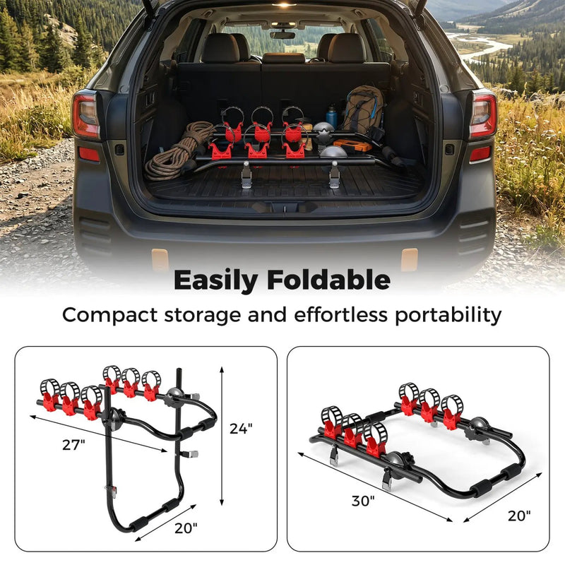 Trunk Mount 3-Bike Rack with Anti-Sway Straps for SUV by DirectDeals