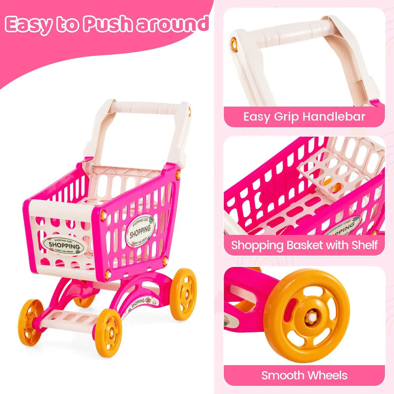 Supermarket Playset for Kids 76 PCS Pretend Play Grocery Store Set with Shopping Cart by DirectDeals