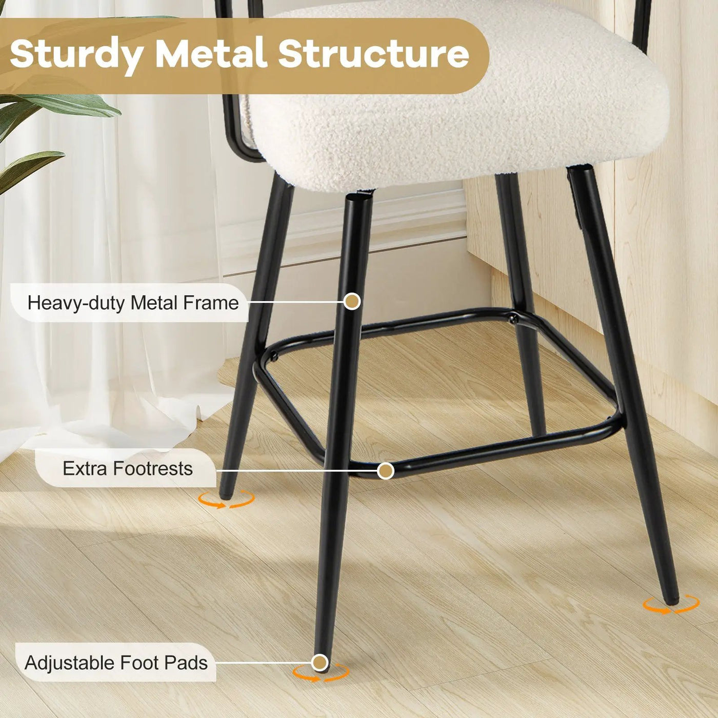 Swivel Bar Stool Set of 2 Counter Height Chairs with Curved Back and Arms by DirectDeals