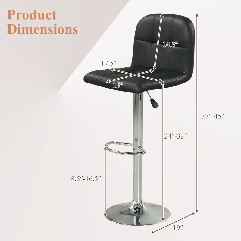 Swivel Bar Stools Set of 2 with Footrests and Metal Base by DirectDeals