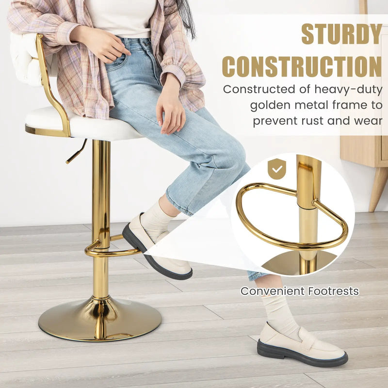 Swivel Barstool with Woven Back Set of 2 for Kitchen Island Cafe by DirectDeals