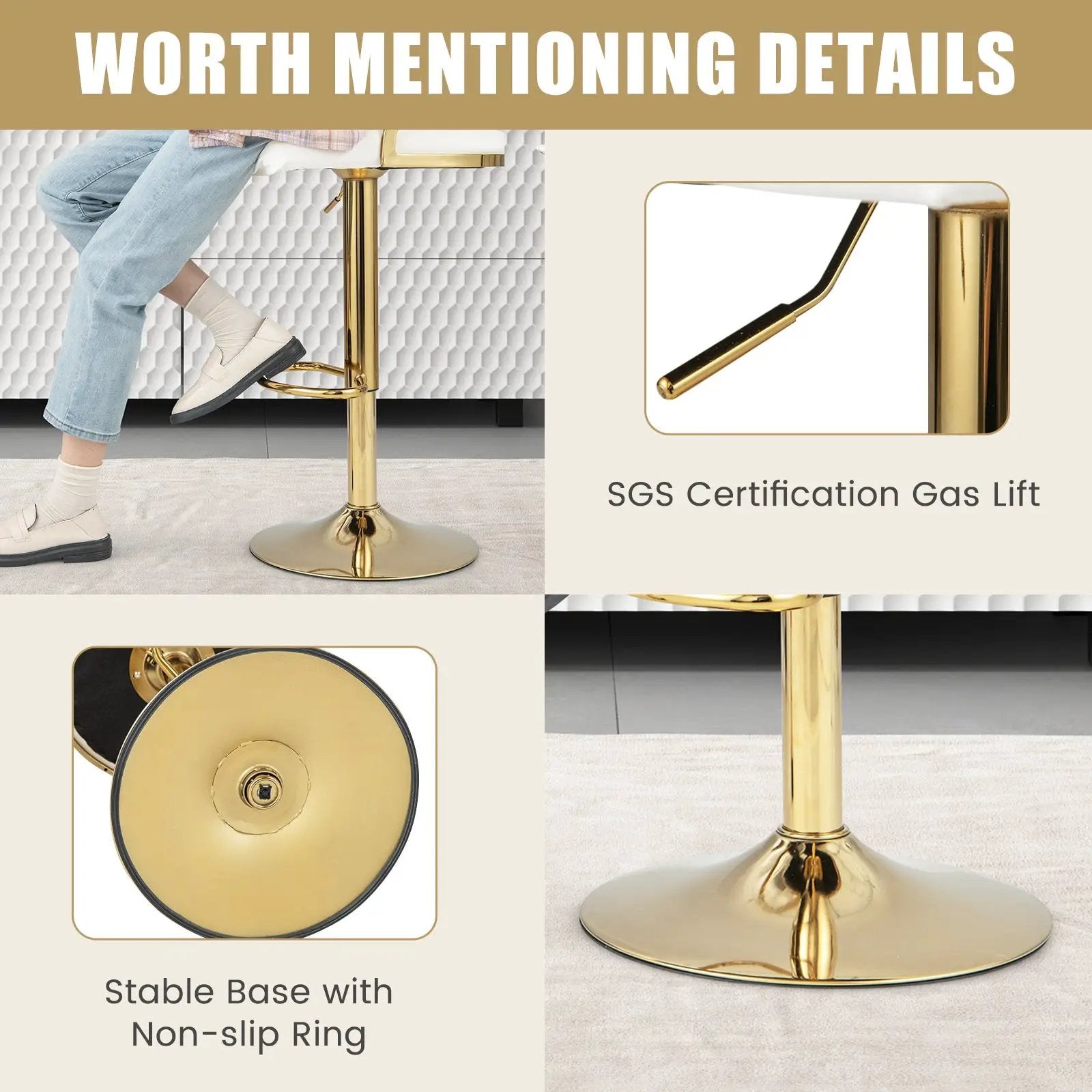 Swivel Barstool with Woven Back Set of 2 for Kitchen Island Cafe by DirectDeals