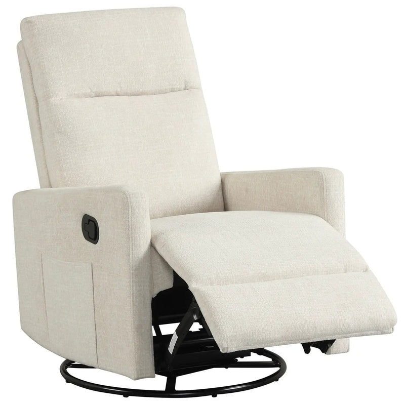 Swivel Rocking Chair 360° Nursery Reclining Rocker Armchair with Cushioned Back by DirectDeals