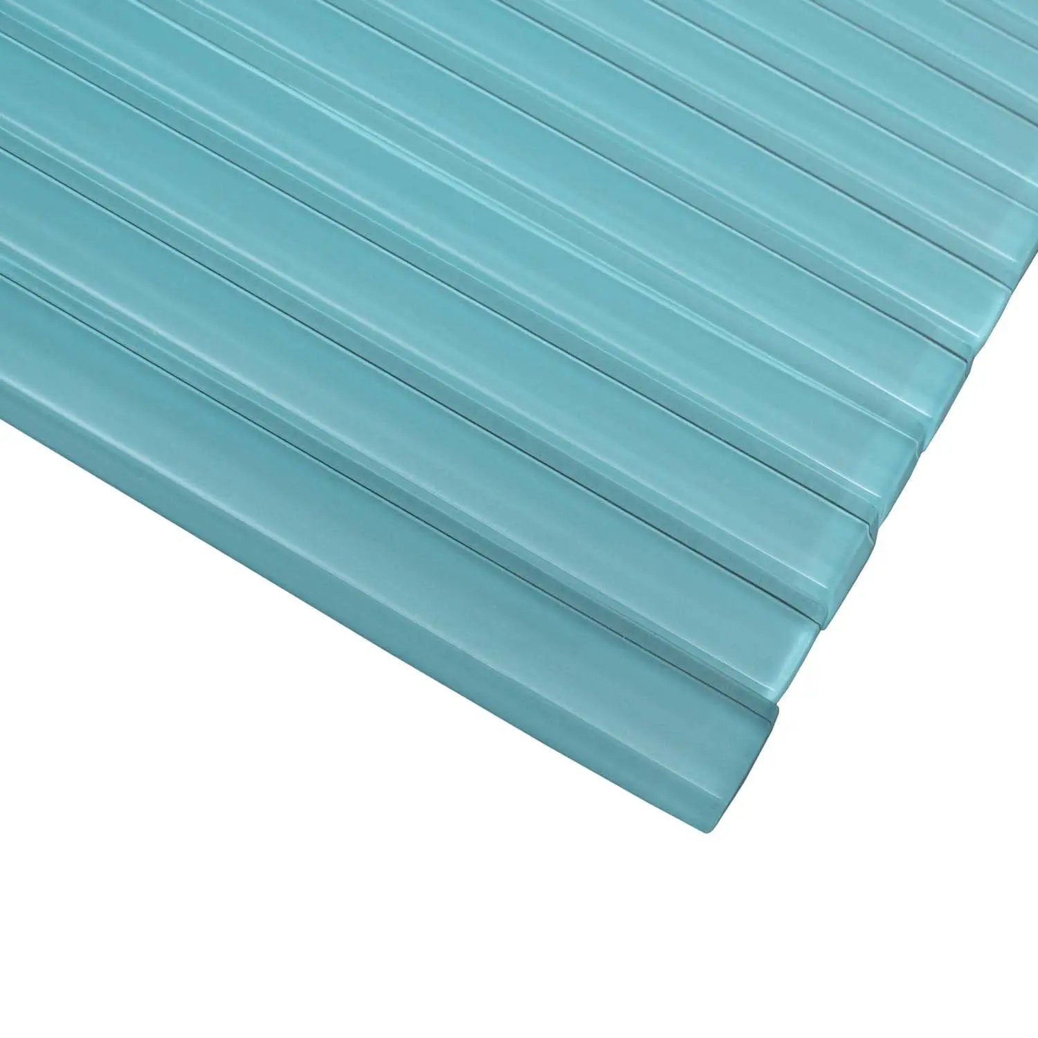 Sky Blue 0.5x12 Glossy Glass Pencil Tile Trim (10 pack, 0.5 sq ft/case) by Apollo Tile