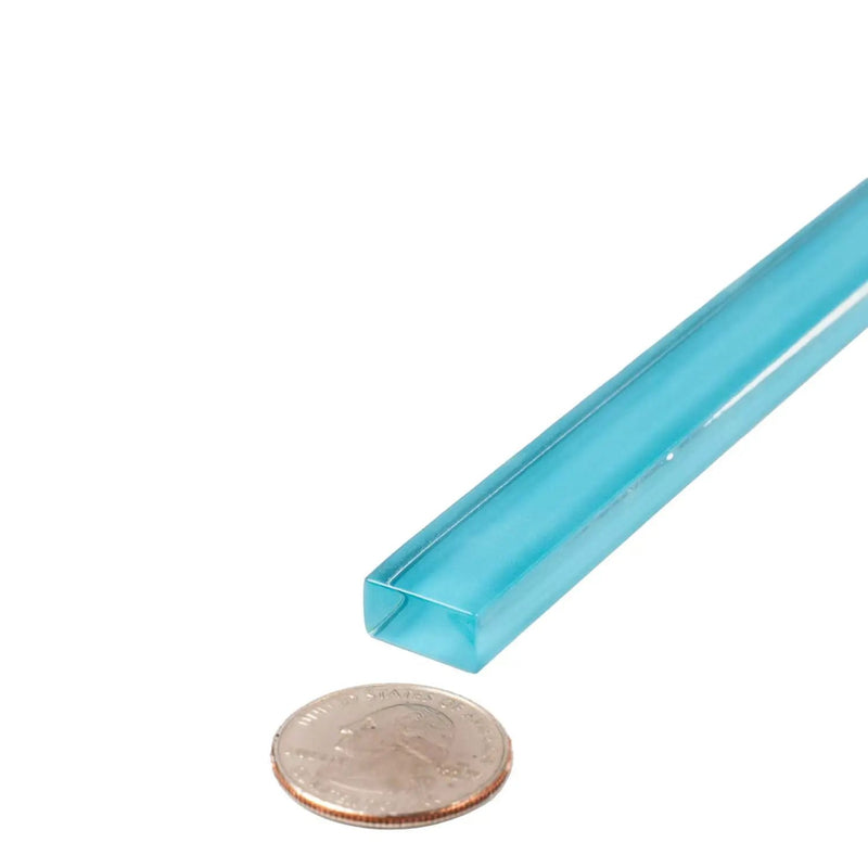 Sapphire Blue 0.5x12 Glossy Glass Pencil Tile Trim (10 pack, 0.5 sq ft/case) by Apollo Tile