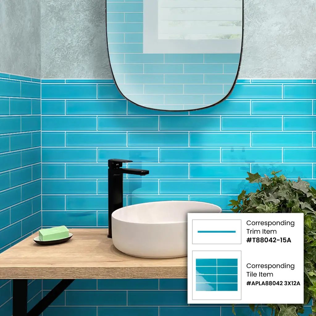 Sapphire Blue 3x12 Glossy Subway Glass Tile (20 pack, 5 sq ft/case) by Apollo Tile