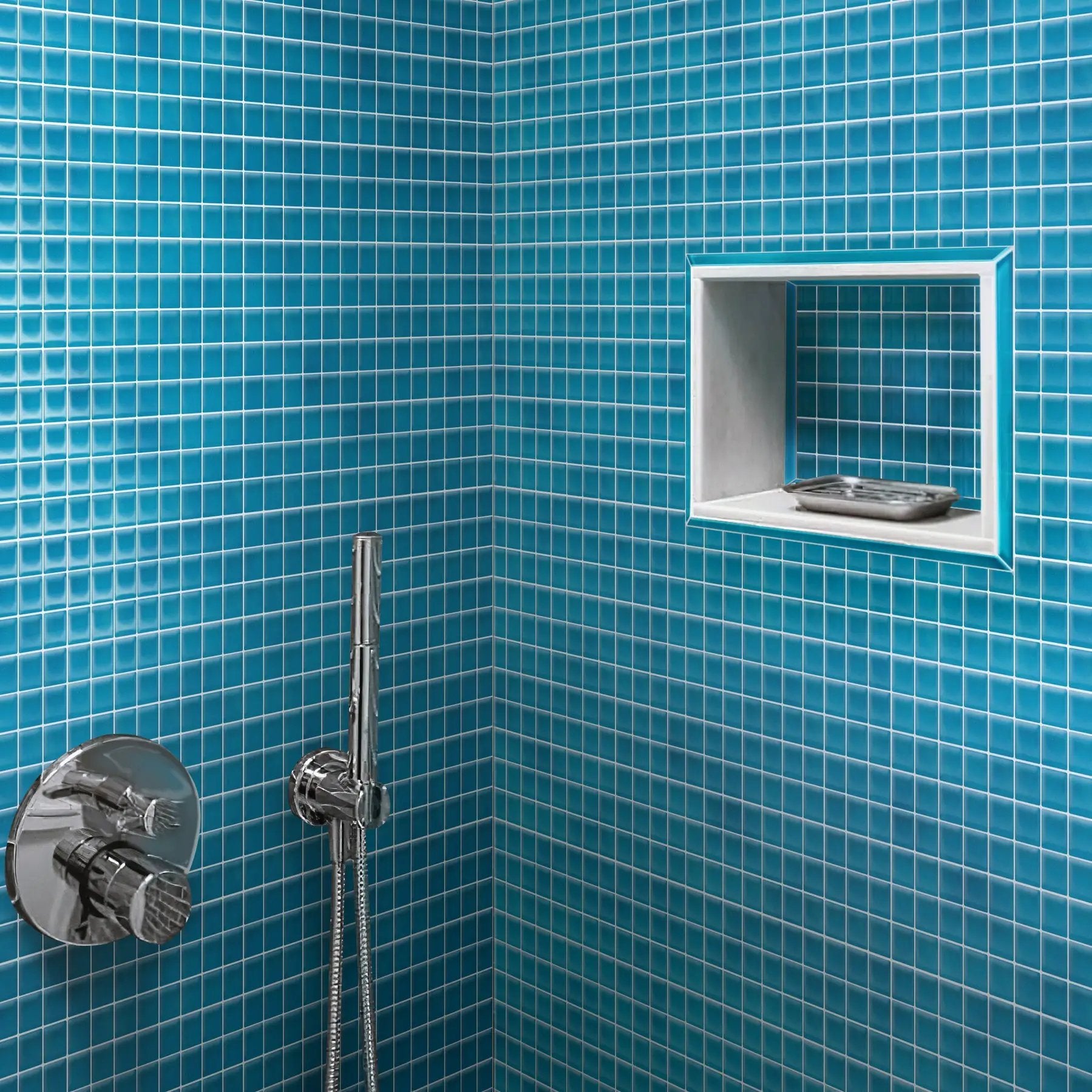 Sapphire Blue 12x12 Glossy Square Glass Mosaic Tile (10 pack, 9.67 sq ft/case) by Apollo Tile