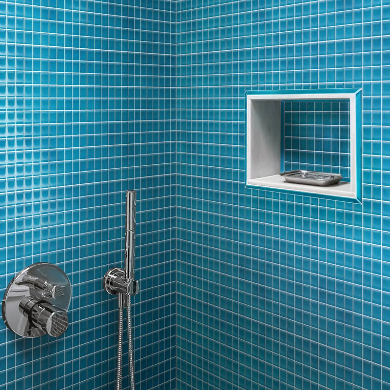 Sapphire Blue 12x12 Glossy Square Glass Mosaic Tile (10 pack, 9.67 sq ft/case) by Apollo Tile