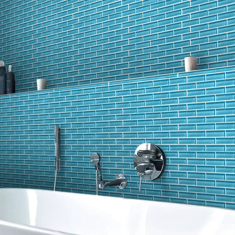 Sapphire Blue 12x12 Glossy Glass Mosaic Tile (5 pack, 4.92 sq ft/case) by Apollo Tile