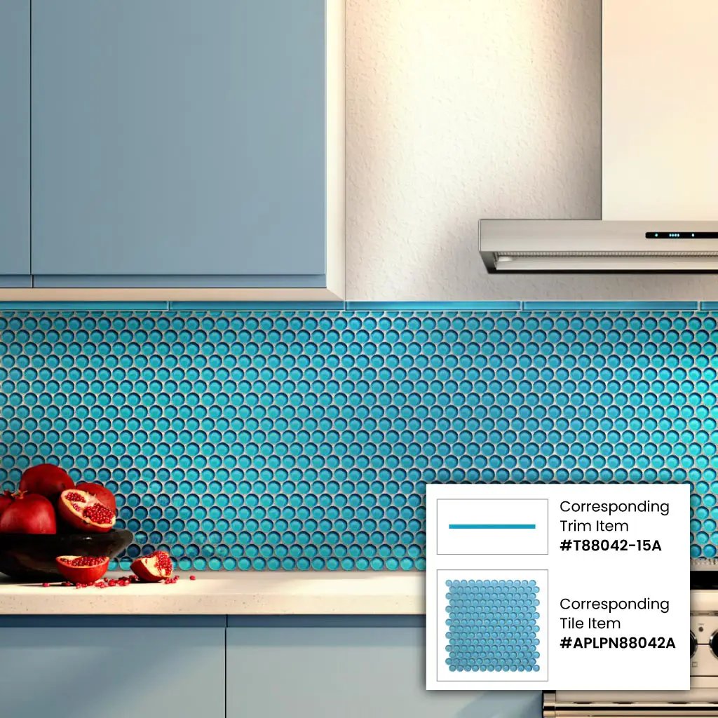 Sapphire Blue 12x12 Glossy Penny Round Glass Mosaic Tile (5 pack, 5 sq ft/case) by Apollo Tile