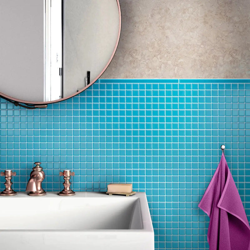 Sapphire Blue 12x12 Matte Square Glass Mosaic Tile (10 pack, 9.67 sq ft/case) by Apollo Tile