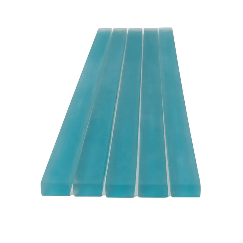 Sapphire Blue 0.5x12 Matte Glass Pencil Tile Trim (10 pack, 0.5 sq ft/case) by Apollo Tile