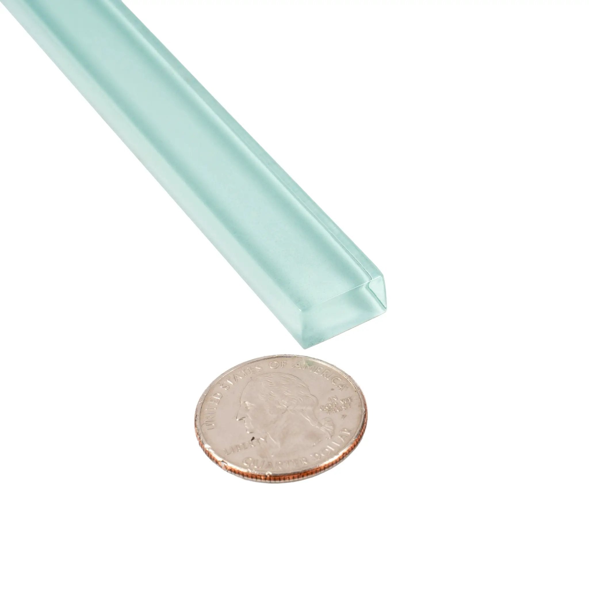 Blizzard Blue 0.5x12 Glossy Glass Pencil Tile Trim (10 pack, 0.5 sq ft/case) by Apollo Tile