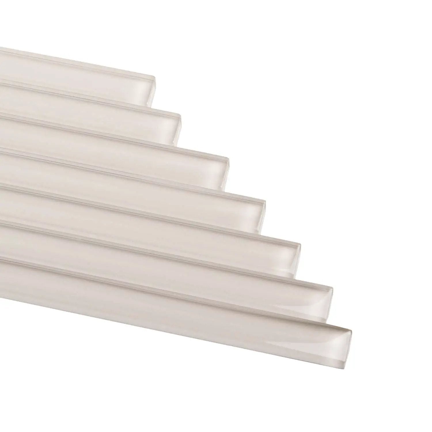 Light Gray 0.5x12 Glass Glossy Pencil Tile Trim (10 pack, 0.5 sq ft/case) by Apollo Tile