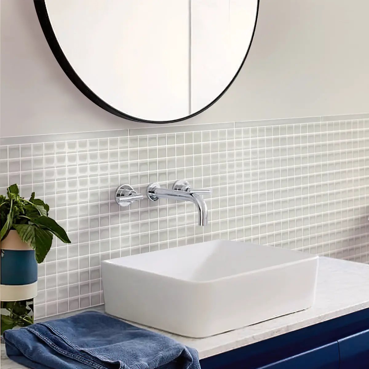 Warm Greige 12x12 Glossy Square Glass Mosaic Tile (10 pack, 9.67 sq ft/case) by Apollo Tile