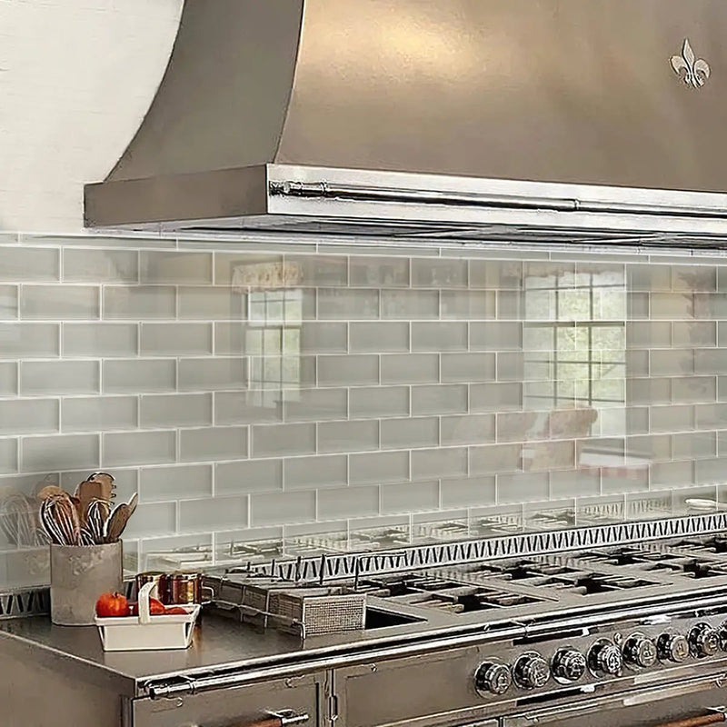 Warm Greige 3x6 Glossy Subway Glass Tile (40 pack, 5 sq ft/case) by Apollo Tile