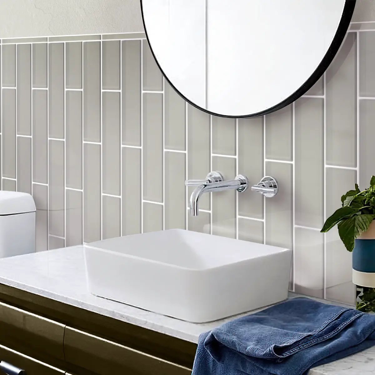Beige 4x16 Glossy Subway Glass Tile (12 pack, 5.33 sq ft/case) by Apollo Tile