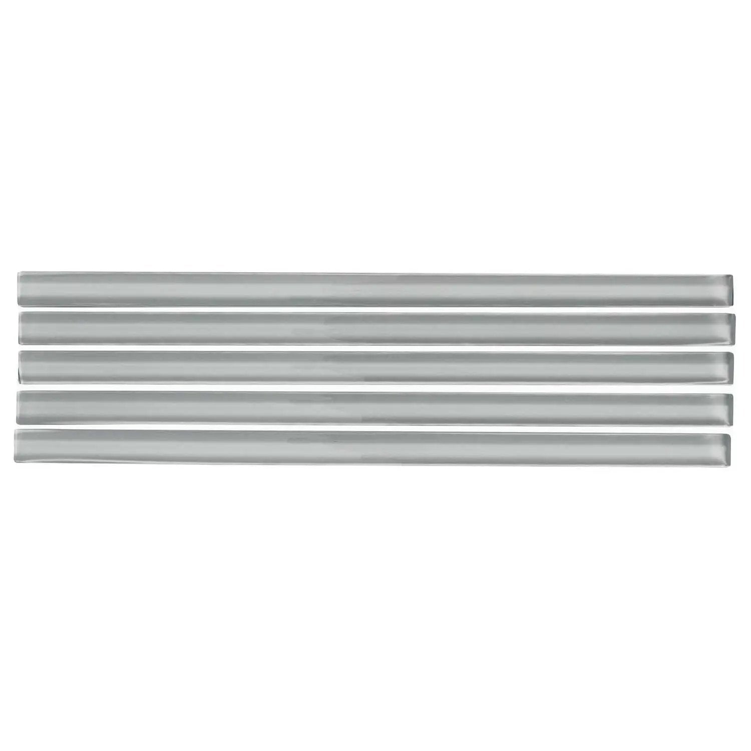 Gray 0.5x12 Glass Glossy Pencil Tile Trim (10 pack, 0.5 sq ft/case) by Apollo Tile