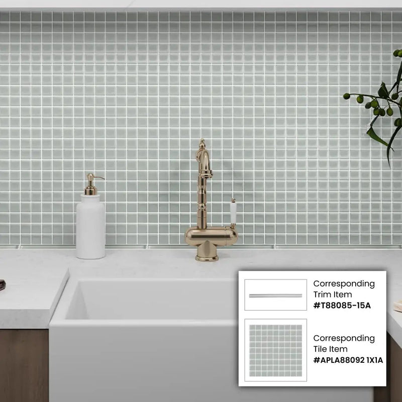 Gray 12x12 Matte Square Glass Mosaic Tile (10 pack, 9.67 sq ft/case) by Apollo Tile