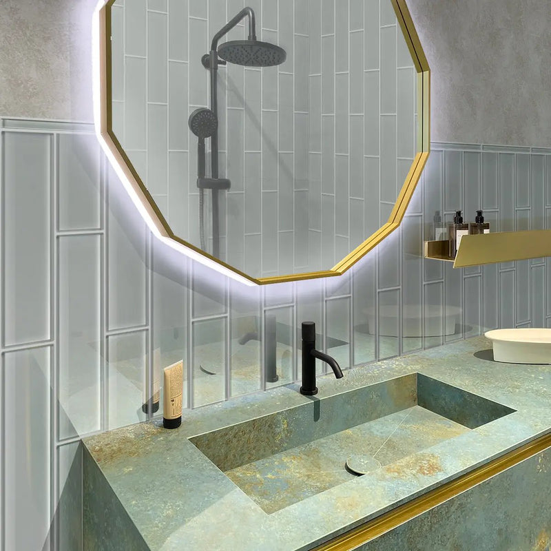 Gray 4x16 Subway Glossy Glass Tile (12 pack, 5.33 sq ft/case) by Apollo Tile
