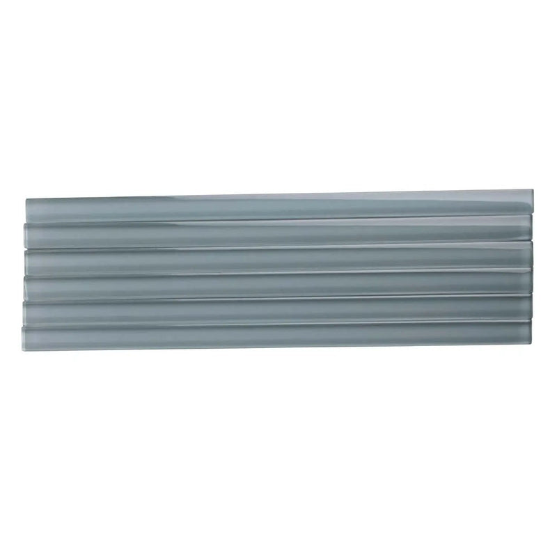 Fossil Gray 0.5x12 Glossy Glass Pencil Tile Trim (10 pack, 0.5 sq ft/case) by Apollo Tile