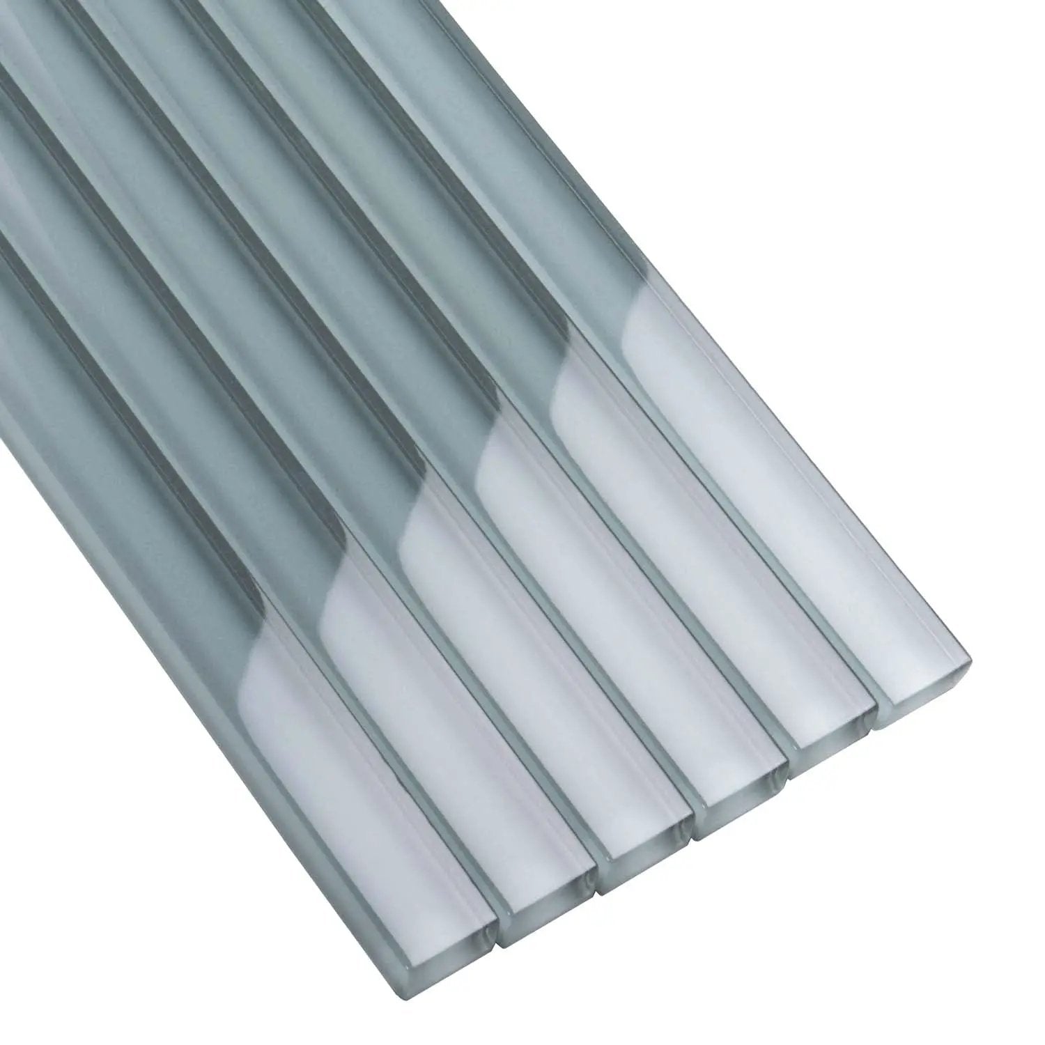 Fossil Gray 0.5x12 Glossy Glass Pencil Tile Trim (10 pack, 0.5 sq ft/case) by Apollo Tile