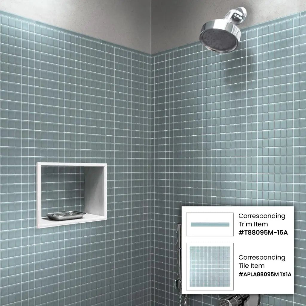 Fossil Gray 0.5x12 Matte Glass Pencil Tile Trim (10 pack, 0.5 sq ft/case) by Apollo Tile