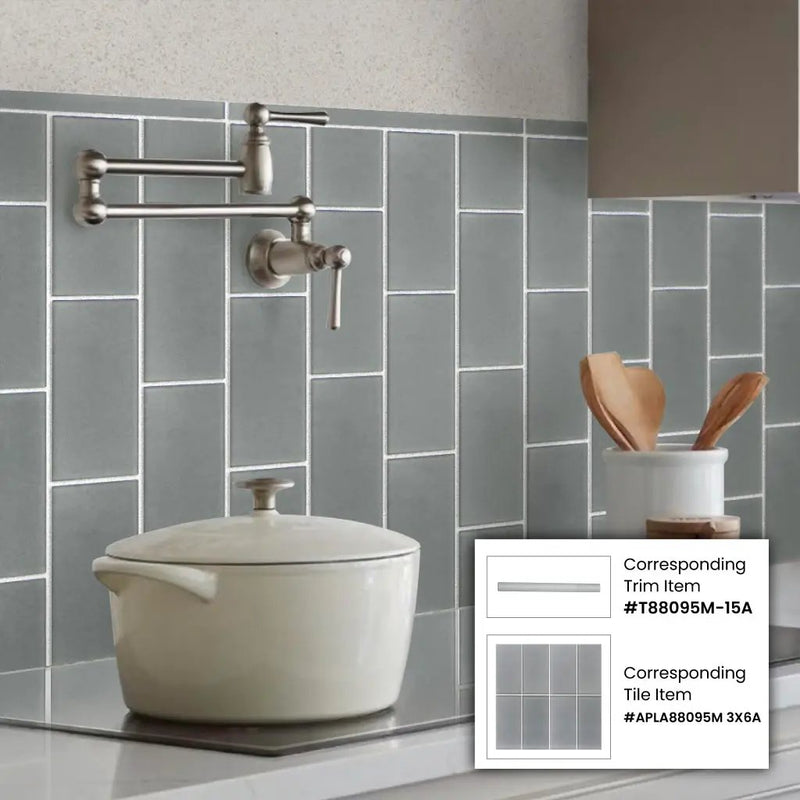 Stone Blue 3x6 Matte Subway Glass Tile (40 pack, 5 sq ft/case) by Apollo Tile