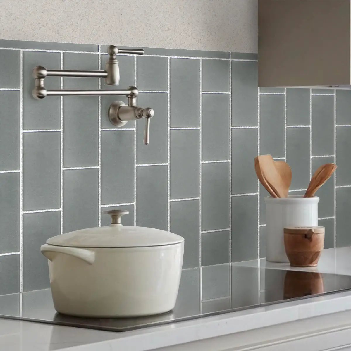Stone Blue 3x6 Matte Subway Glass Tile (40 pack, 5 sq ft/case) by Apollo Tile