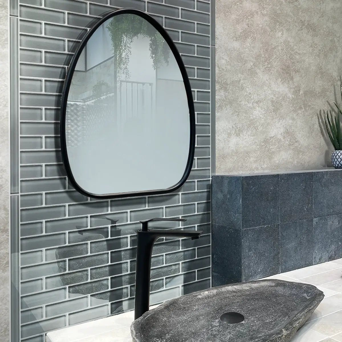 Coin Gray 12x12 Glossy Brick Glass Mosaic Tile (5 pack, 4.92 sq ft/case) by Apollo Tile