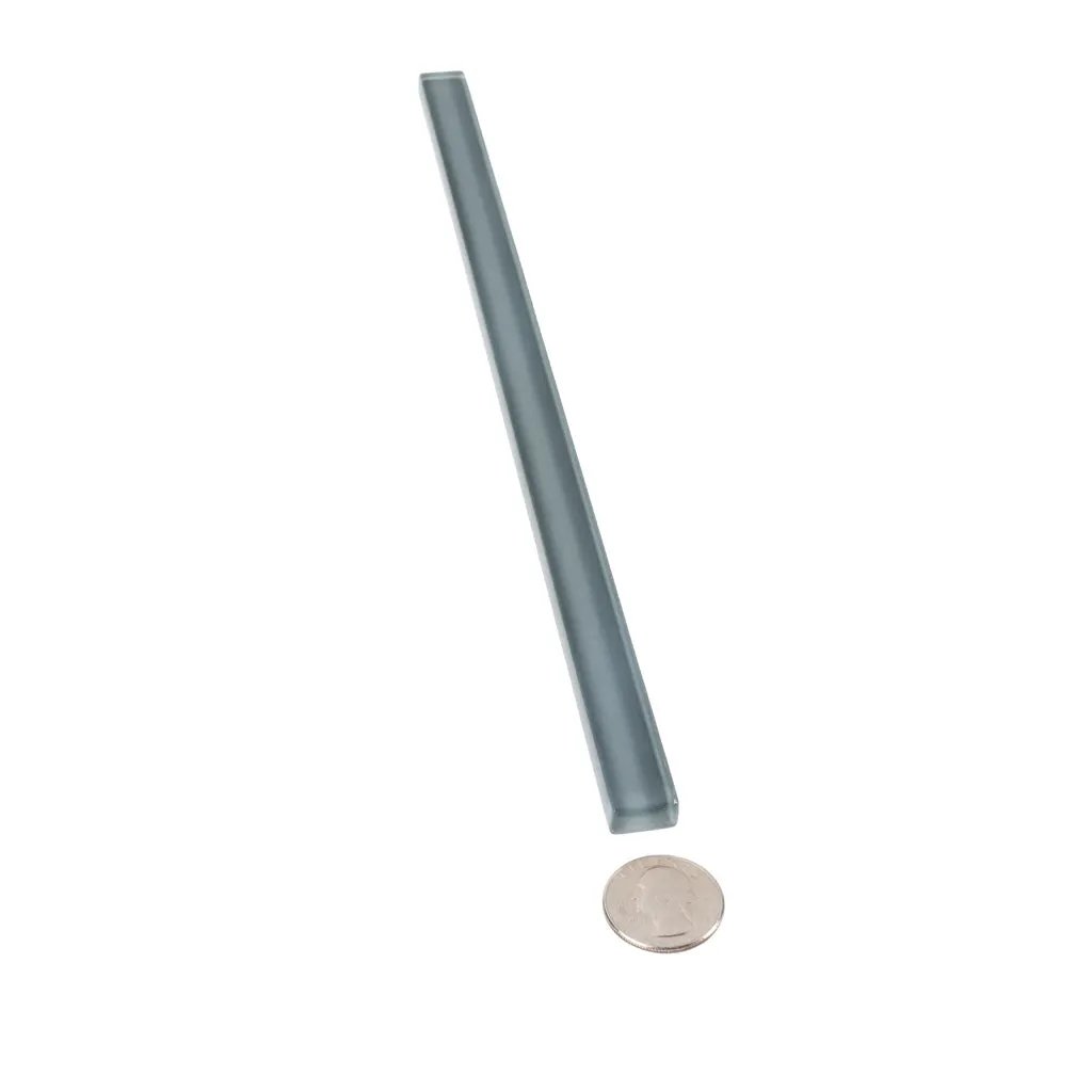 Dark Gray 0.5x12 Glass Glossy Pencil Tile Trim (10 pack, 0.5 sq ft/case) by Apollo Tile