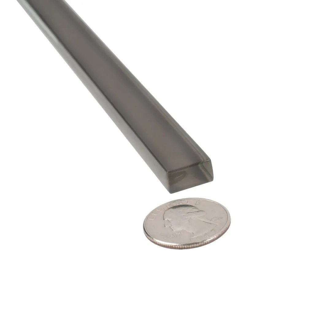 Ash Gray 0.6x12 Glass Glossy Pencil Tile Trim (10 pack, 0.5 sq ft/case) by Apollo Tile